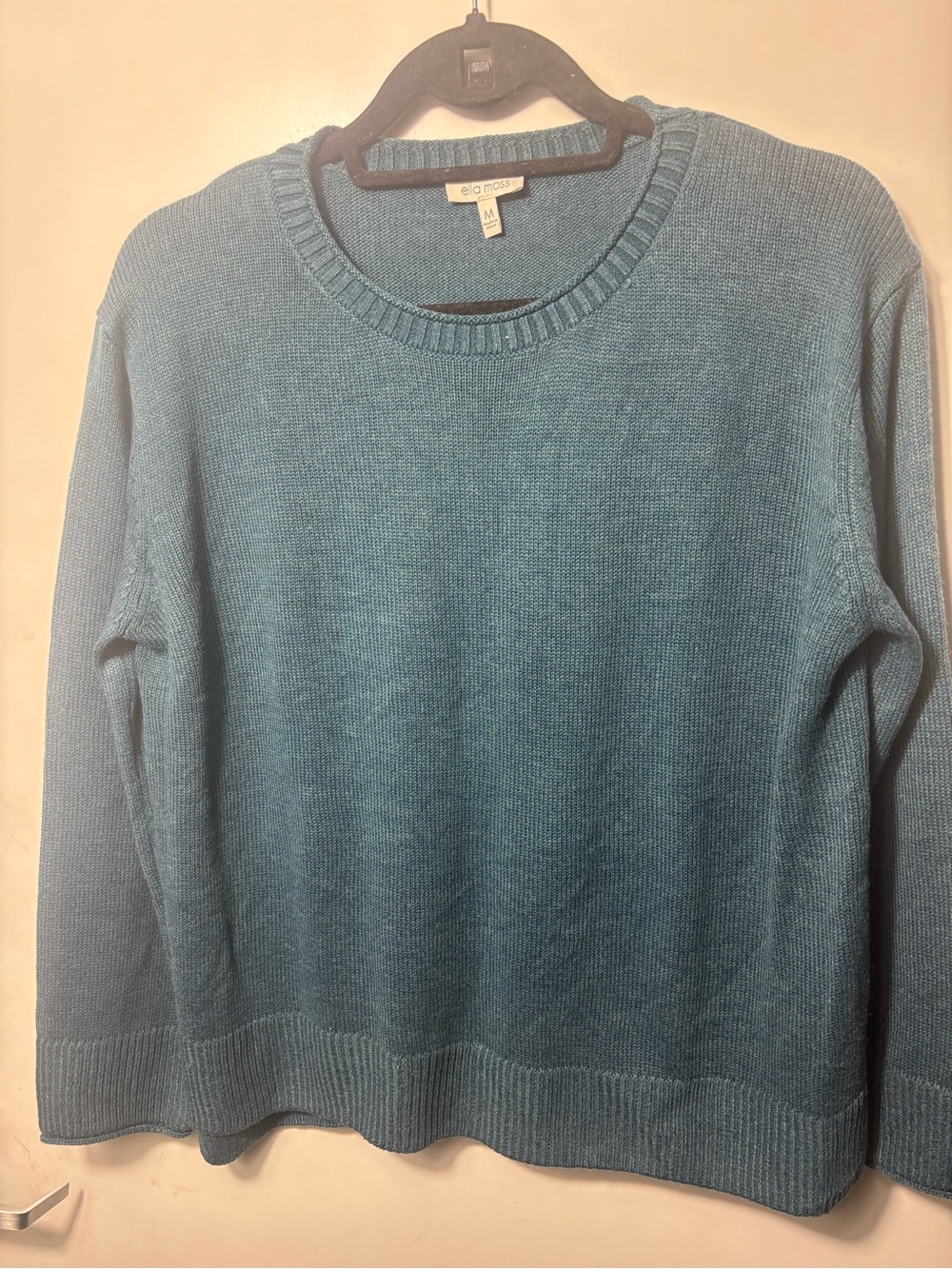 Ella Moss Teal Knit Crewneck Sweater